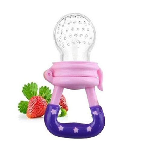 Silicone Food/Fruit Nibbler, Soft Pacifier/Feeder for Baby (Pink)