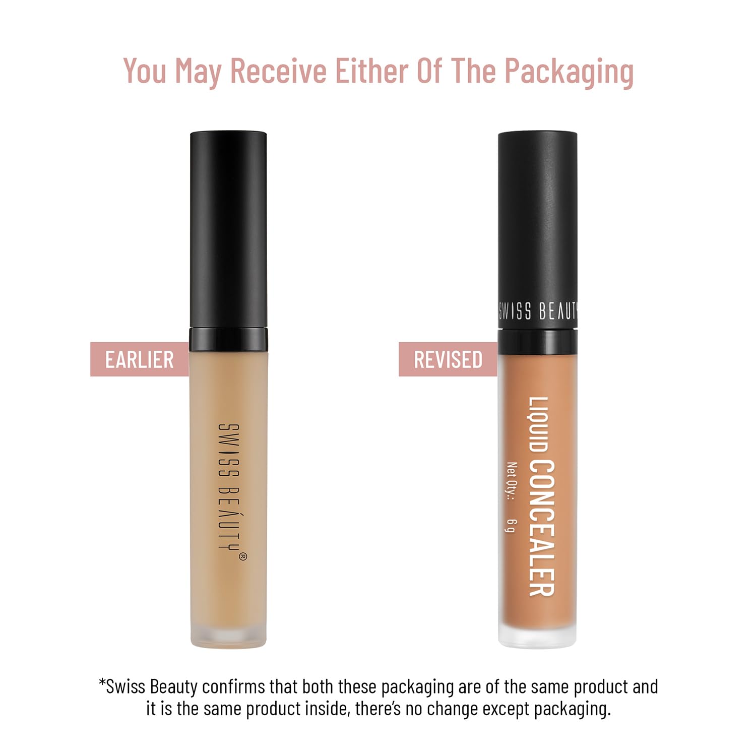 Swiss Beauty Full Coverage Liquid Concealer - Lightweight, Blendable, Matte Finish | Shade Light-Moyen (6g) | Perfect for Dark Circles, Blemishes & Contouring | Everyday Makeup & Professional Use