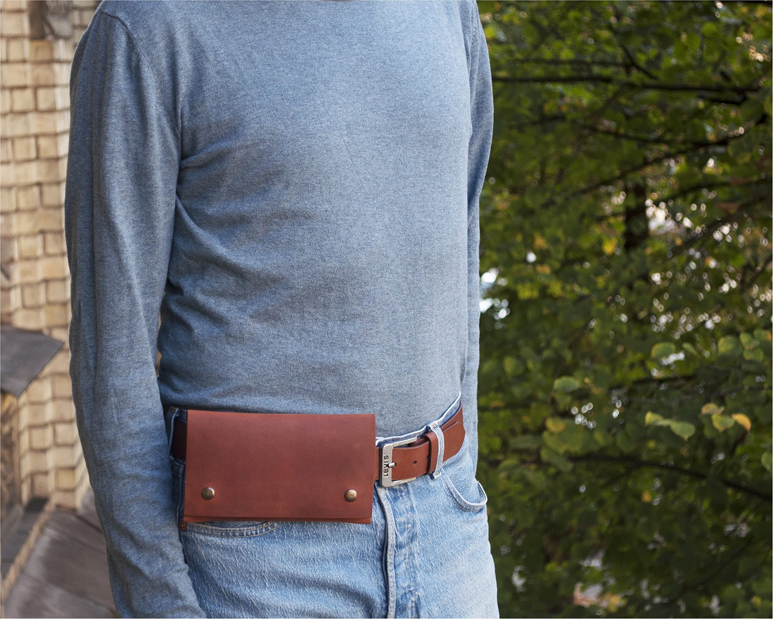 Premium Bovine Leather Holster Belt Bag for iPhone 16 Pro Max - Durable Phone Case with Card Pocket & Belt Loop - Perfect for Outdoor Activities, Travel & Everyday Carry