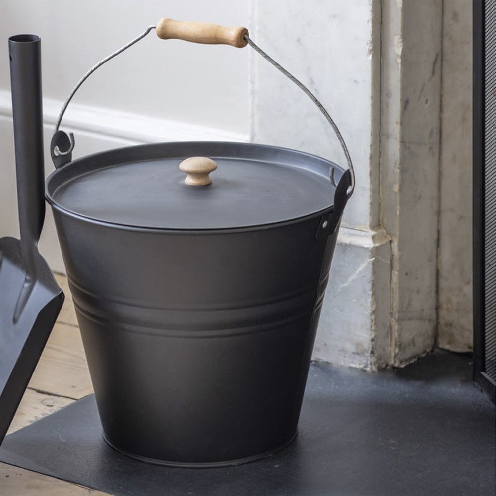 Premium Fireside Bucket - Heavy Duty Carbon Steel Fire Pit Bucket for Outdoor Camping, Backyard & Patio - Perfect for Bonfires, BBQs & Cozy Evenings