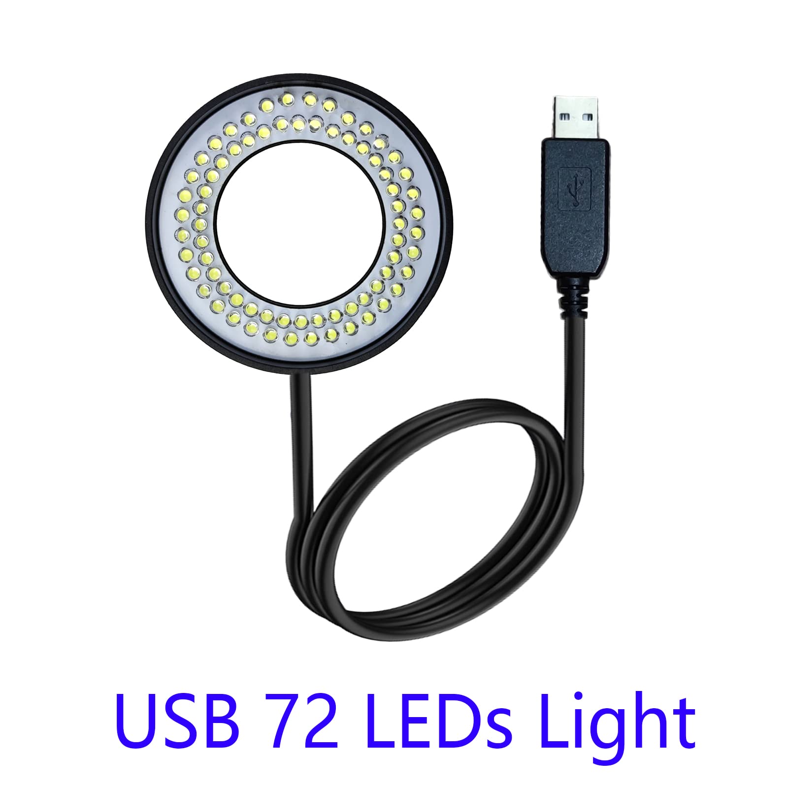 USB-Powered 72 LED Microscope Ring Light - Adjustable Brightness & Focus for Monocular, Binocular & Trinocular Microscopes - Ideal for Lab Research, Jewelry Inspection & Biological Studies