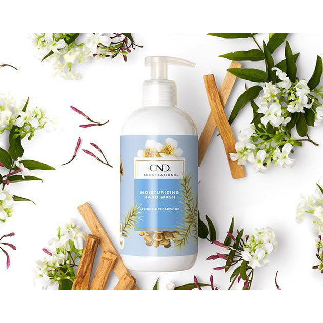 CND Scentsations Jasmine & Cedarwood Hand Wash 13.2 fl oz - Moisturizing & Aromatherapy Liquid Soap for Bathroom, Kitchen & Guest Washroom