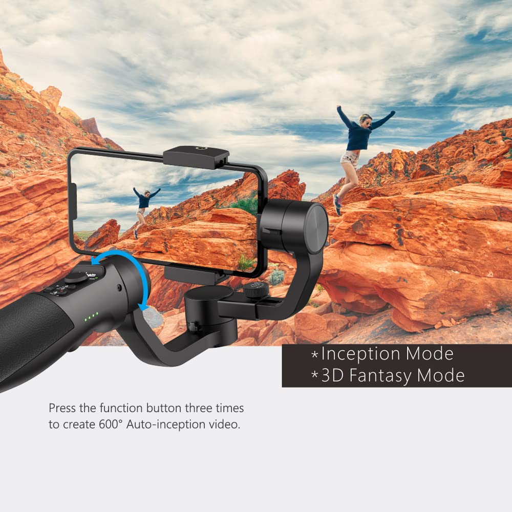 Hohem iSteady Mobile+ 3-Axis Gimbal Stabilizer for iPhone 13/12/11/X/8 - Auto Tracking, Motion Time Lapse, Panoramic Photography, 280g Payload - Perfect for Vlogging, Travel Videos & Social Media Content Creation