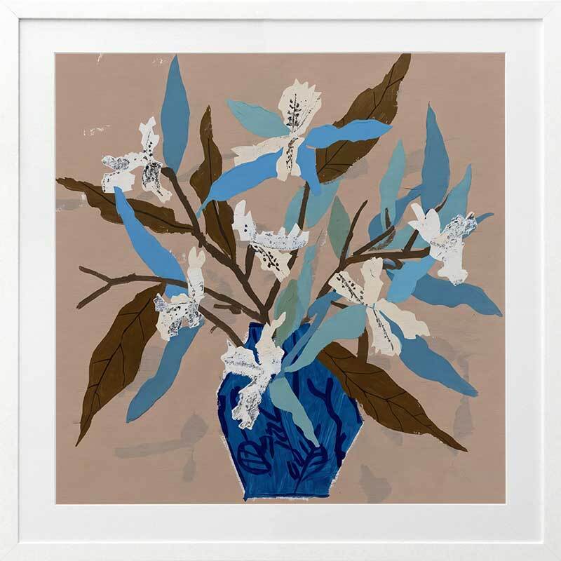 Beach Flowers II Framed Wall Art Print - Coastal Decor for Living Room, Bedroom & Office | Beach House Style Painting