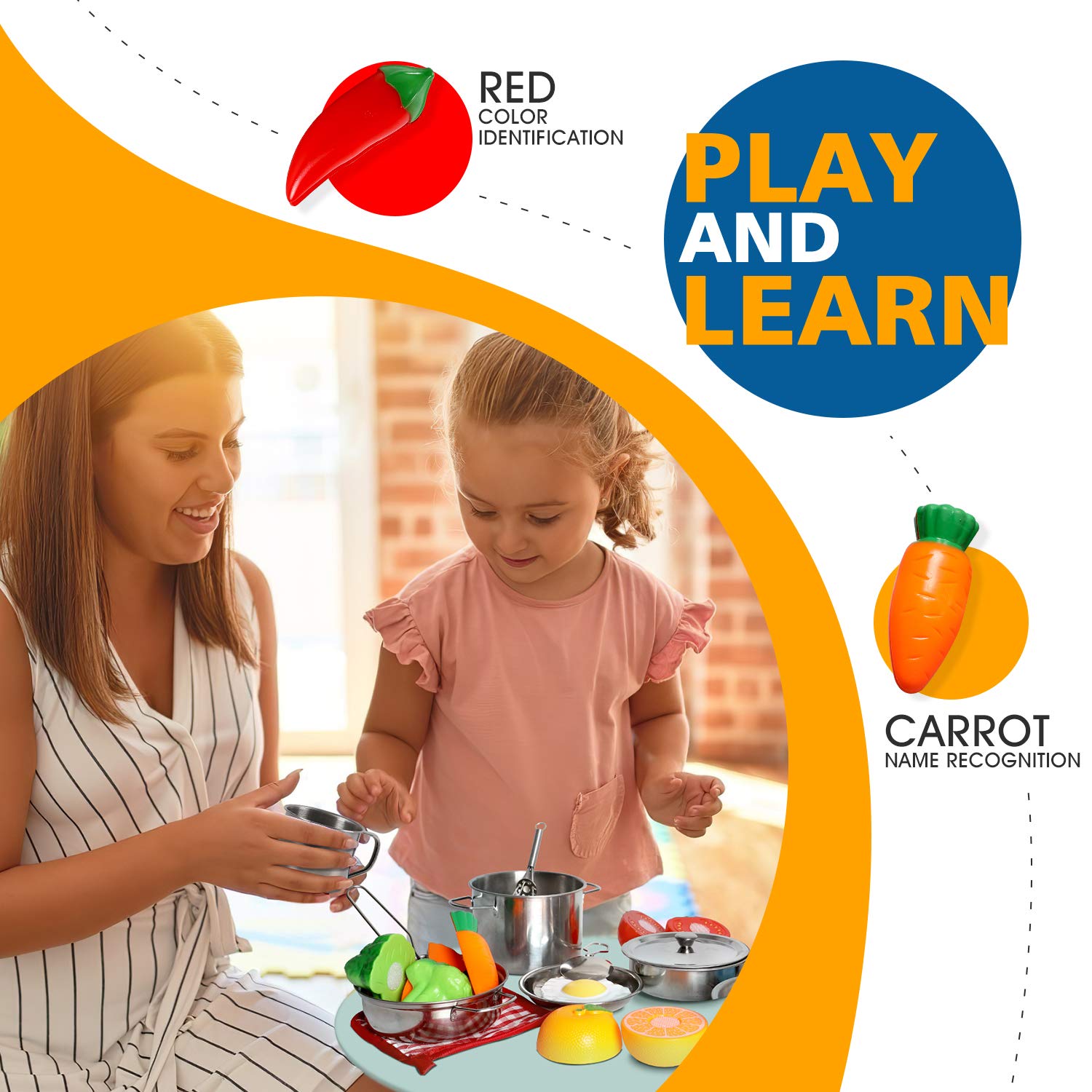 28Pcs Pretend Play Kitchen Toys Set - Stainless Steel Cookware & Accessories for Kids, Toddlers, Boys & Girls - Perfect for Role Play, Birthday Gifts & Early Learning Development