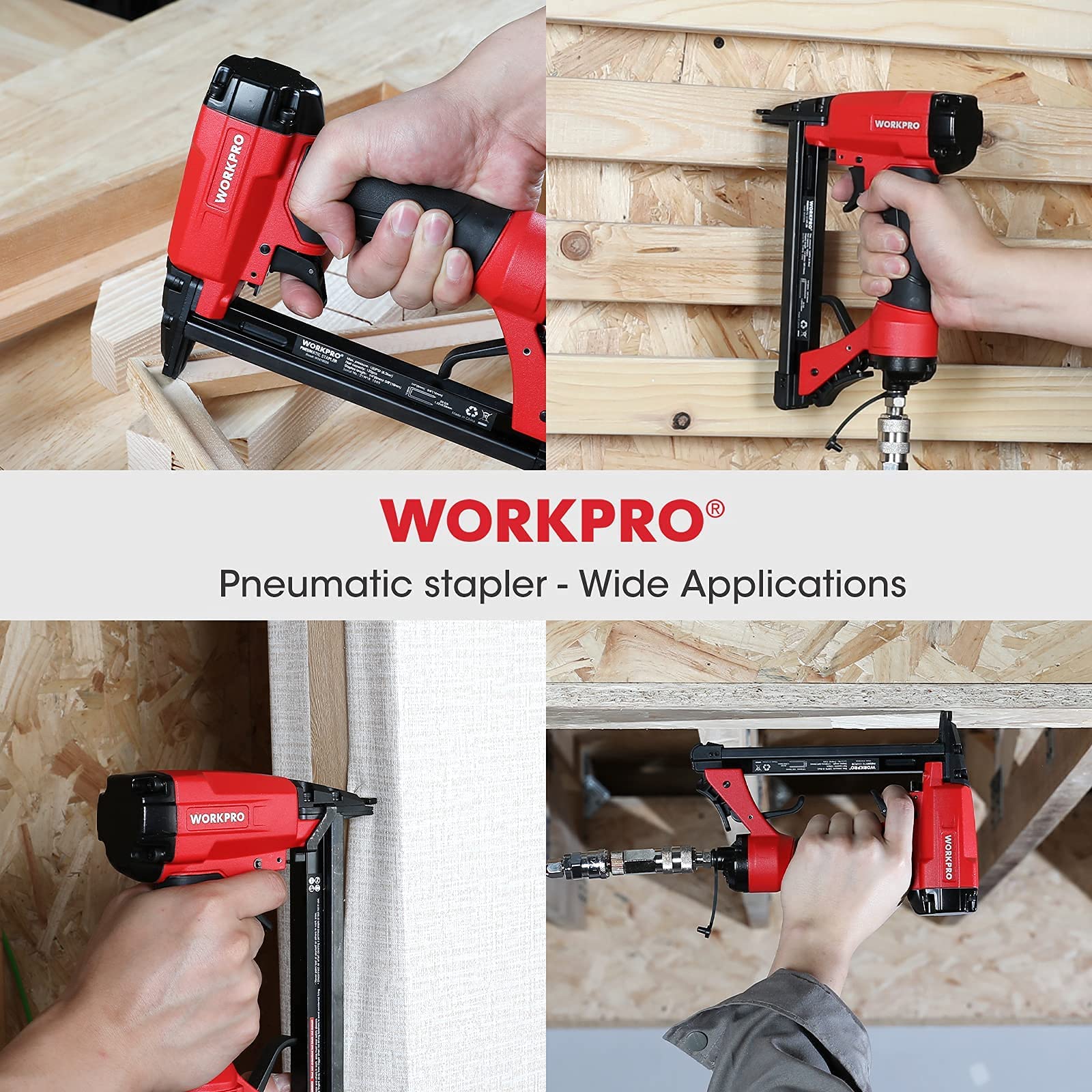 WORKPRO 20 Gauge Pneumatic Staple Gun with 2-Piece 6