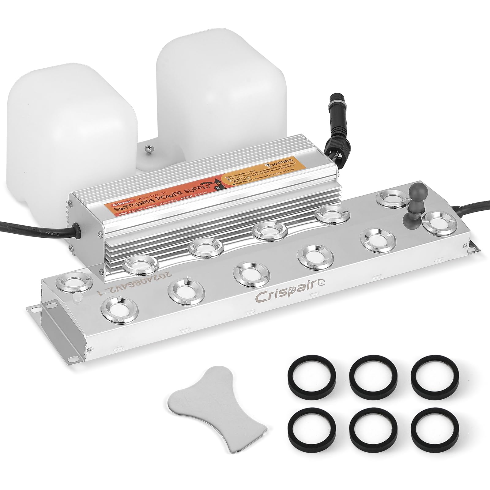 12-Head Ultrasonic Mist Maker Fogger Kit with Power Supply, Float & 6 Extra Spray Heads - Perfect for Halloween Decor, Greenhouse Humidification, Fish Tank, Pond, Water Features & Rockery Decoration