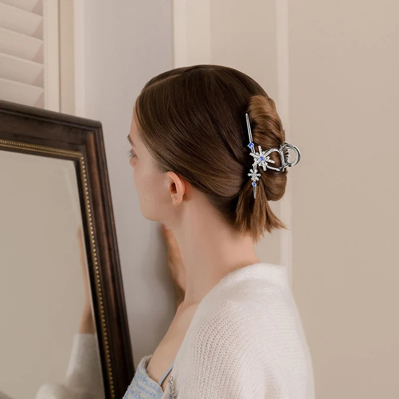 Large Crystal Hair Claw Clip - Elegant Hair Accessory for Women, Perfect for Updos, Ponytails & Everyday Hairstyles (Weddings, Parties, Work & Special Occasions)