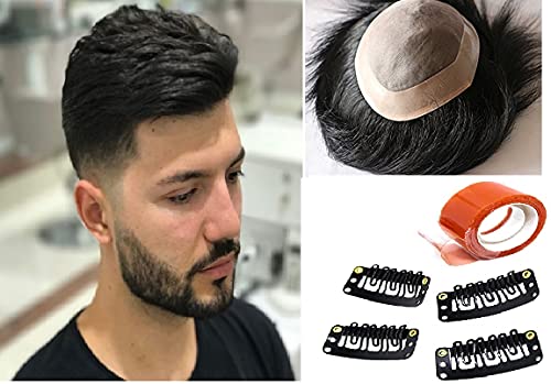 Kabello Natural Human Hair Toupee for Men & Women - Mono Base 6 Inch Hair Patch (9x6, Light Brown) | Hair Loss Solution & Thinning Hair Cover | Perfect for Daily Wear, Special Occasions & Confidence Boost