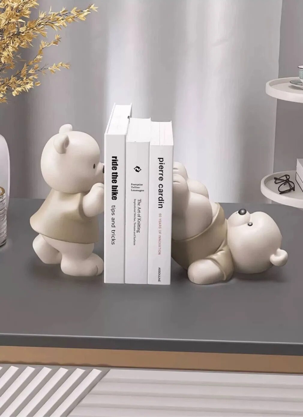Vigorous Bear Statue - Handcrafted Side Table Decor & Unique Home Ornament | Perfect for Living Room, Cabin, or Office Decoration