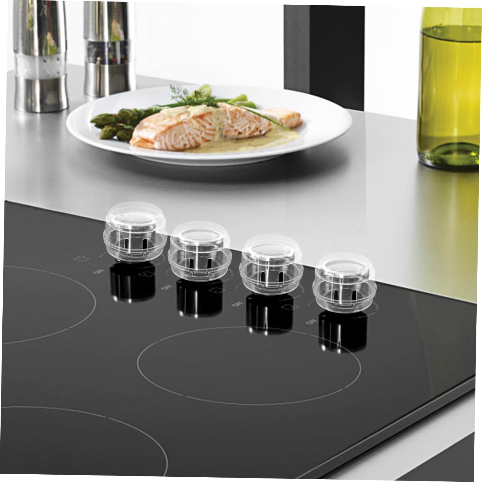 Hohopeti 5-Piece Stove Knob Covers - Child Proof Gas Range Protector for Kitchen Safety | Heat Resistant Stove Top Cover for Home & Apartment Use