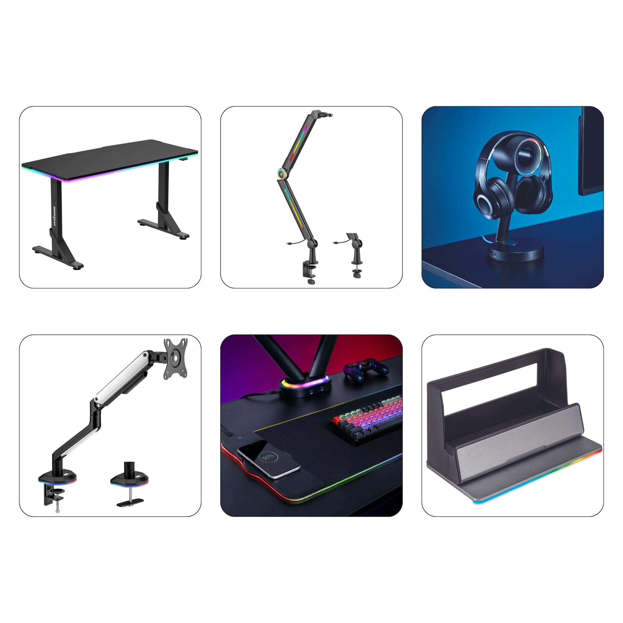 Colossus Ultimate RGB Gaming Setup Bundle for Single Monitor - Enhance Your PC Gaming Experience with Vibrant RGB Lighting