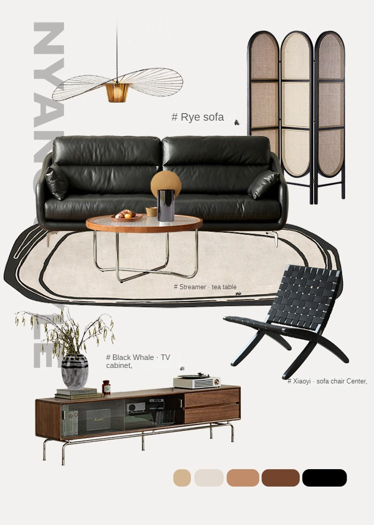 Modern Black Walnut Solid Wood TV Stand - Stylish Entertainment Center for Living Room, Bedroom & Home Theater Setup