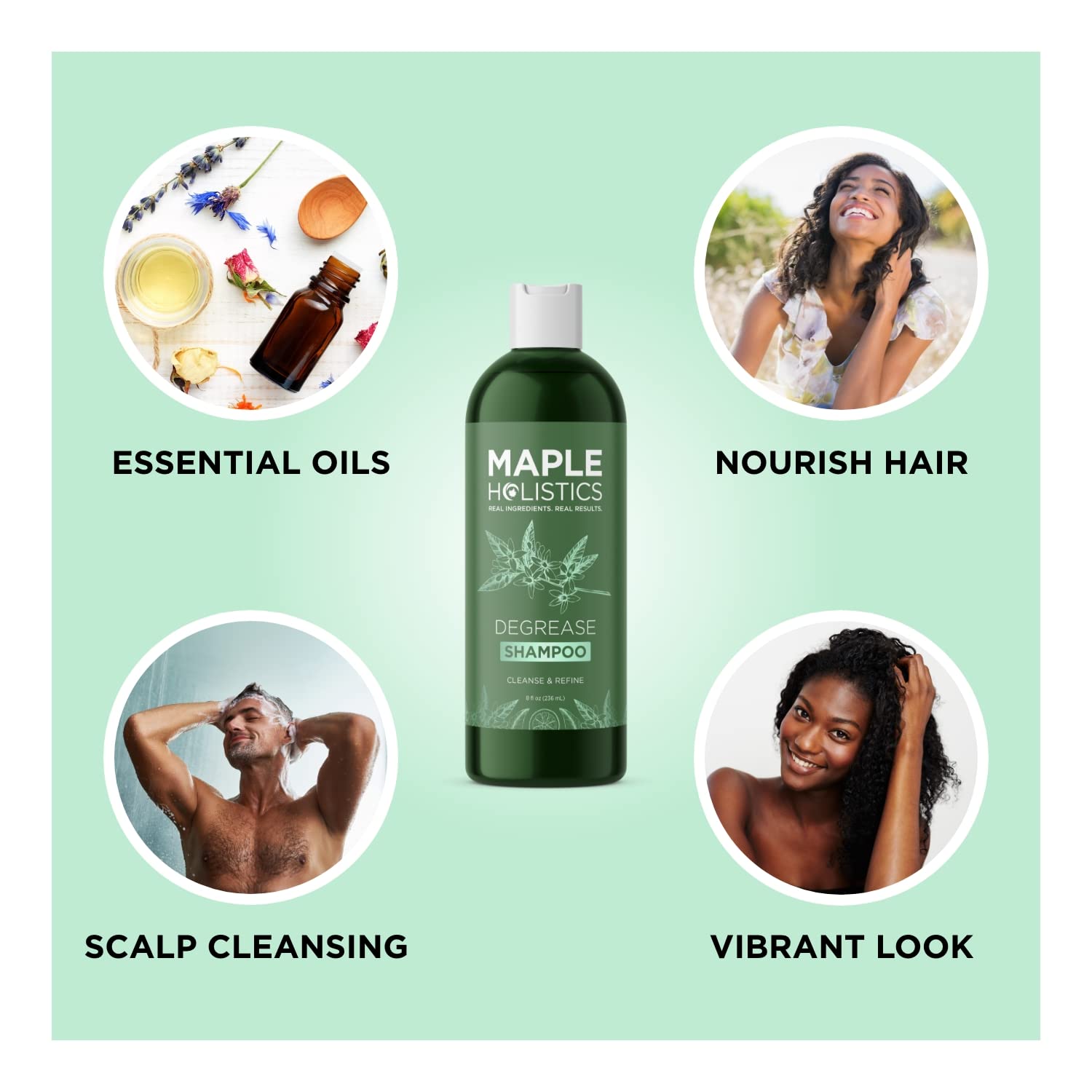 **Sulfate-Free Cleansing Body Wash & Shampoo Set - Tea Tree Oil Moisturizing Body Wash for Dry Skin & Degreasing Shampoo for Oily Hair - Essential Oils for Healthy Skin & Hair Care | Perfect for Daily Shower & Spa Relaxation**