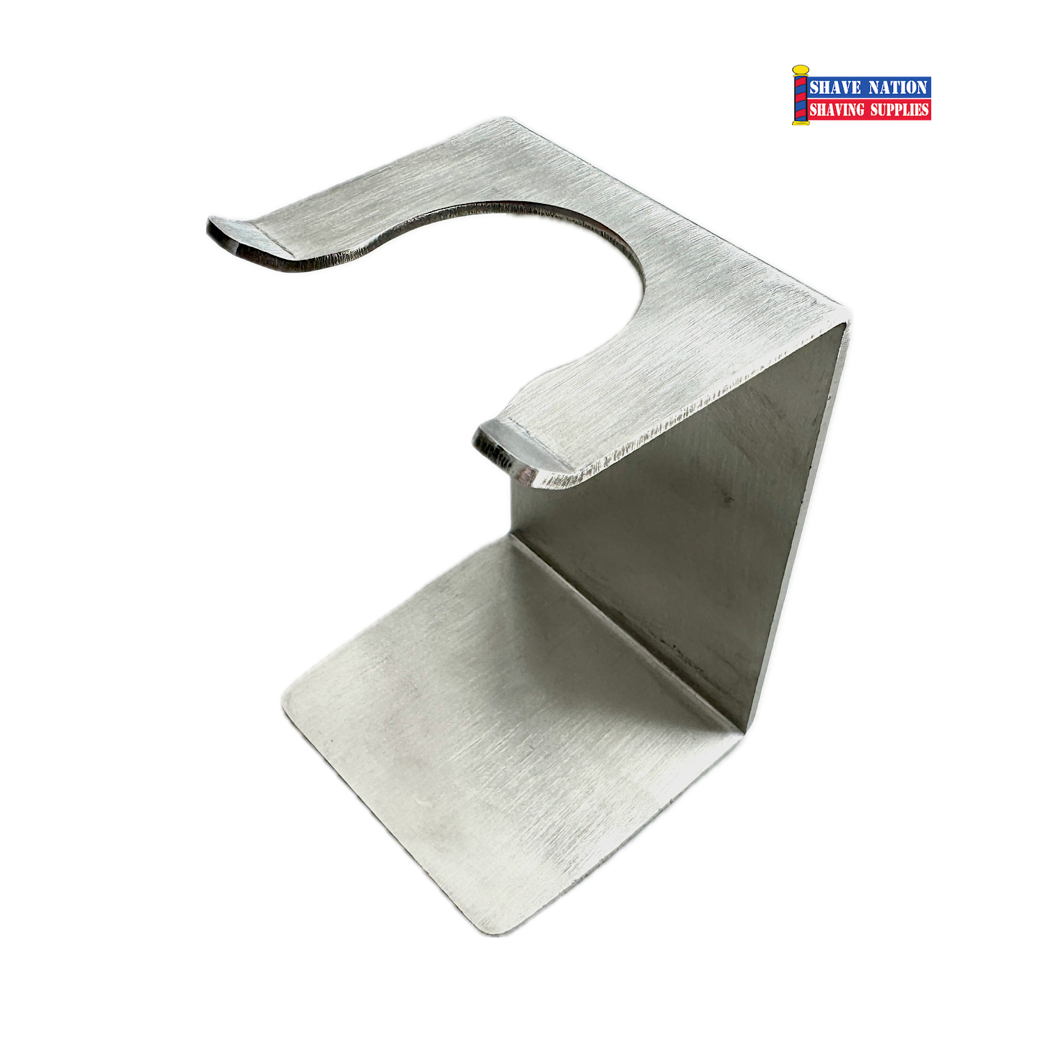 Premium Stainless Steel Shaving Brush Stand for Large Shaving Brushes - Heavy Duty Chrome Plated Razor & Brush Holder for Wet Shaving Grooming Kit - Perfect for Barbershops, Home Bathrooms & Travel Shaving Kits