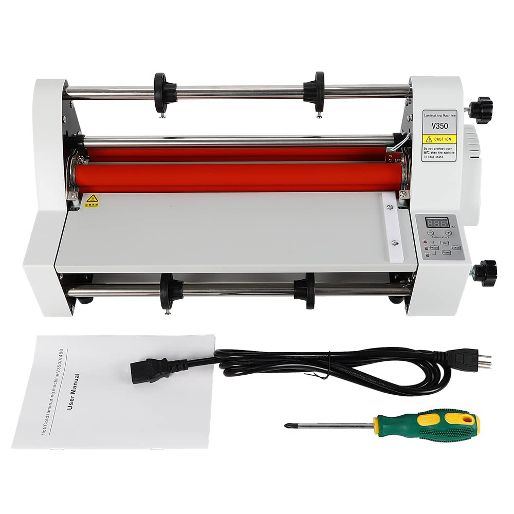 Hot & Cold Roll Laminating Machine - Dual Sided Thermal Laminator with Digital Display & Electronic Temperature Control for Home, Office, School - Perfect for Documents, Photos, ID Cards & Craft Projects (US Stock)