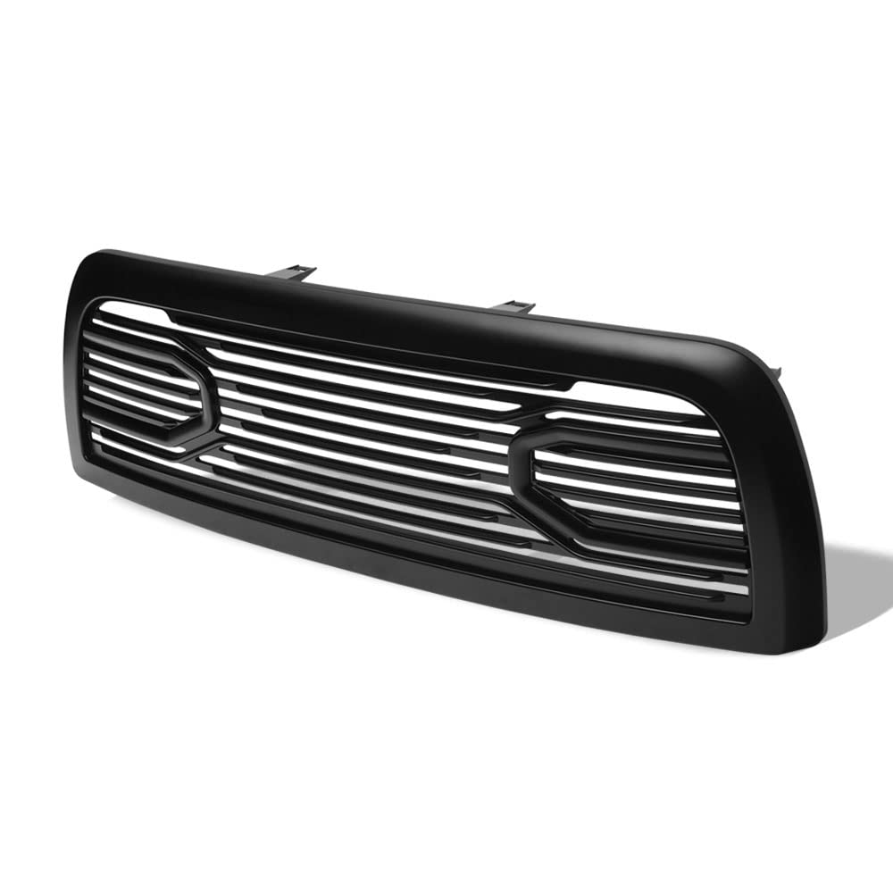 2010-2018 Dodge Ram 2500/3500/4500/5500 Matte Black Big Horn Style Horizontal Front Bumper Grill Grille Replacement - Compatible with Dodge Ram Pickup Trucks, Off-Roading & Daily Driving Upgrade