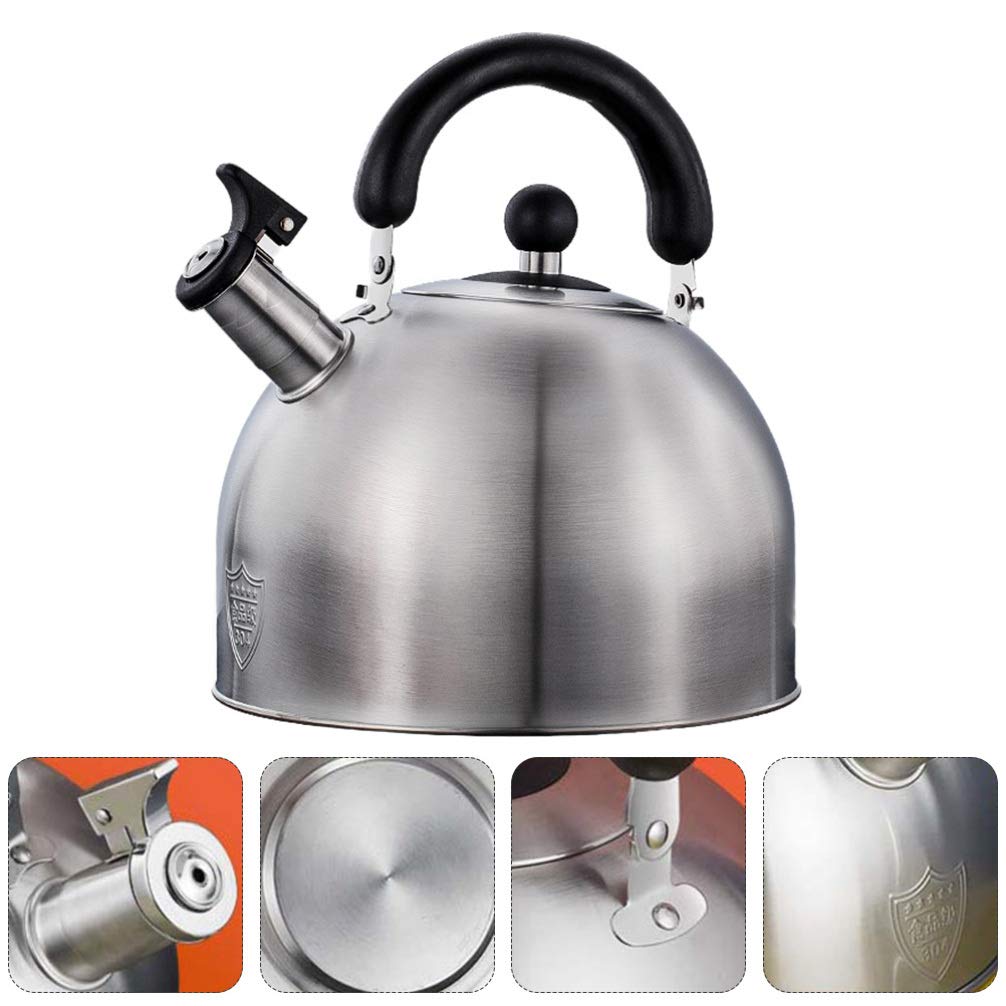 1pc Stainless Steel Whistle Tea Kettle - Large Capacity Stovetop Whistling Kettle for Home & Kitchen - Perfect for Boiling Water, Making Tea, Coffee & Hot Beverages