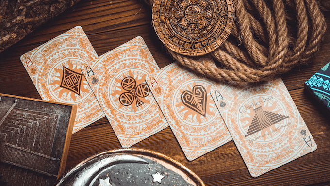 Premium Maya Sun Themed Playing Cards - Waterproof & Durable for Poker, Magic Tricks, and Casino Games - Perfect for Game Nights, Travel, and Collectors