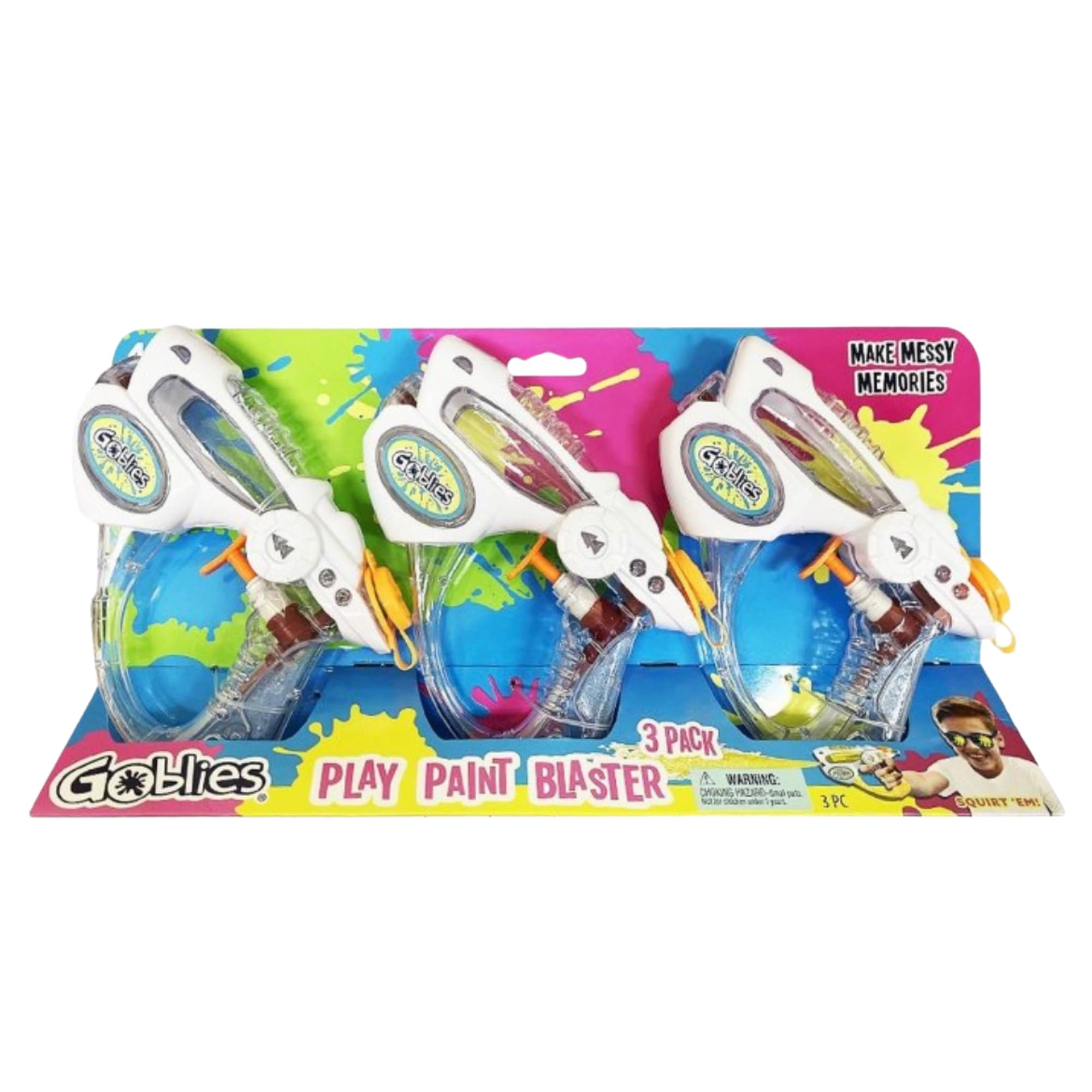 Gooblies Play Paint Super Pack - 2 Packs of Washable Spray Paint & 3 Play Paint Guns (Purple & Green) | Splatter Water Gun Toy for Kids Outdoor Activities, Birthday Parties & Summer Fun
