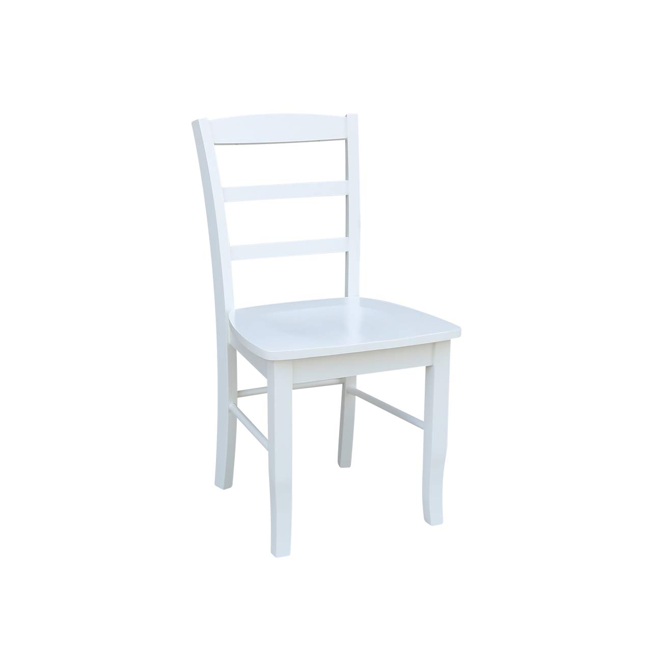 International Concepts Set of 2 White Madrid Ladderback Dining Chairs - Perfect for Kitchen, Dining Room & Farmhouse Decor