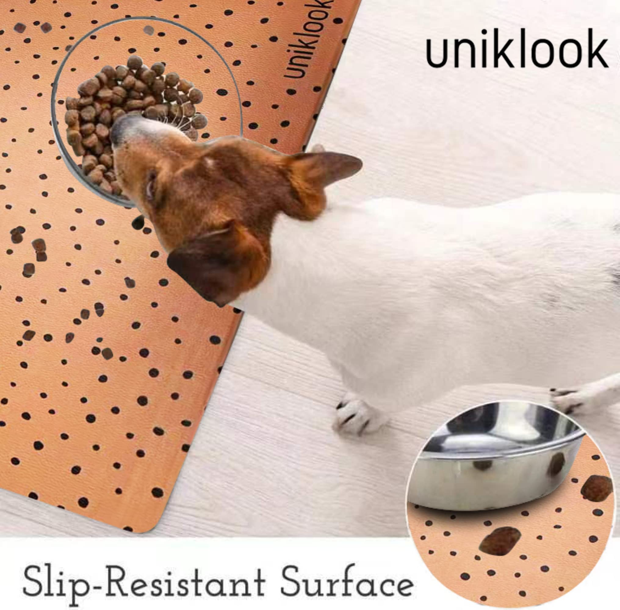 Premium Non-Slip Dog Food Mat - Waterproof Pet Feeding Mat for Food & Water Bowls - Durable Dog Bowl Placemat for Messy Eaters - Perfect for Kitchen, Crate & Outdoor Use - UnikLook