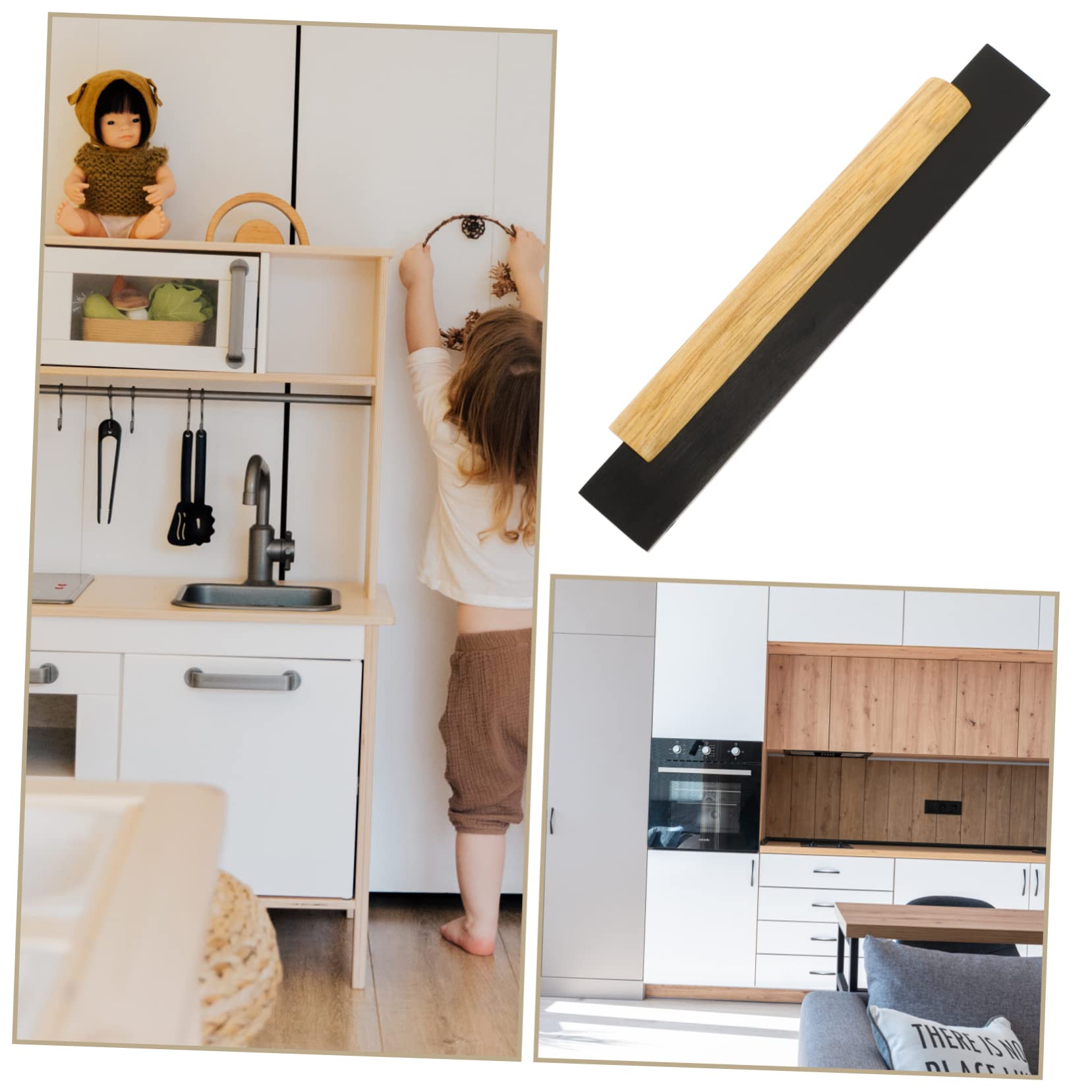 160mm Real Wood Door Handle - Durable Aluminum Wood Dresser Pulls with Anti-Scratch Finish | Perfect for Kitchen Cabinets, Wardrobes & Furniture Drawers