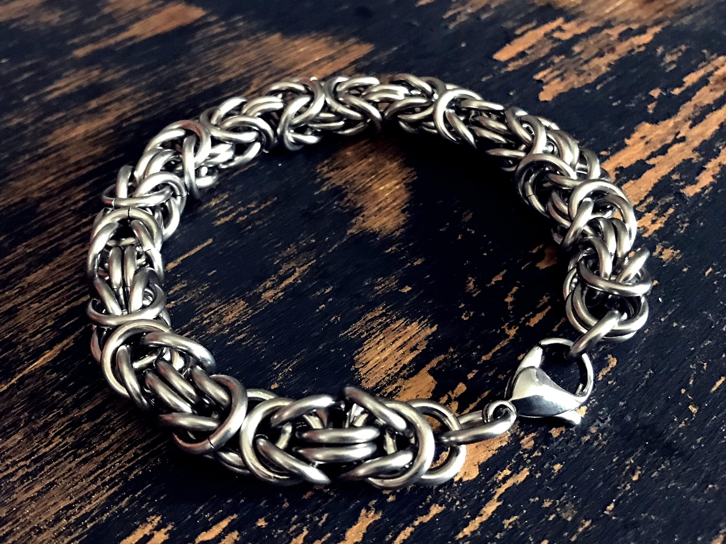 Men's Stainless Steel Byzantine II 14 Gauge Bracelet - Durable & Stylish Chain Link Jewelry for Casual Wear, Gifts & Special Occasions