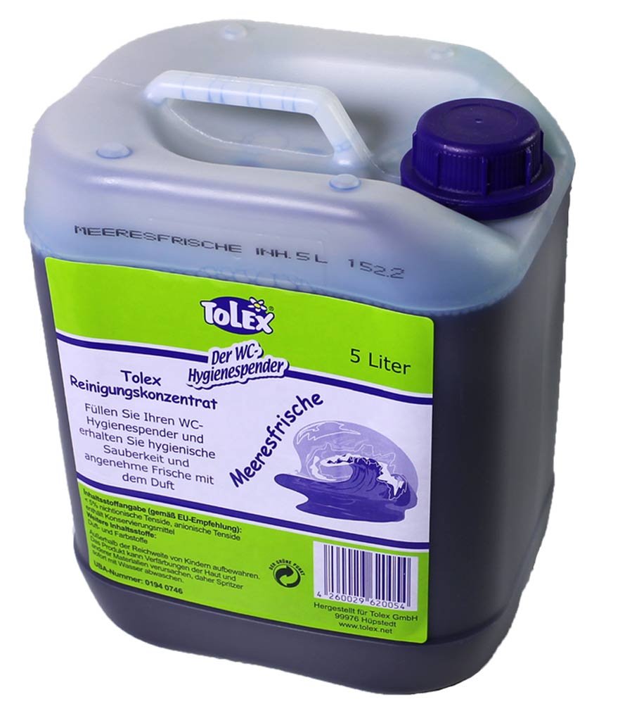 Tolex Toilet Hygiene Dispenser with 5L Sea Fresh Cleaning Concentrate | Bathroom Sanitizer for Home & Commercial Use | Ideal for Restrooms, Hotels & Public Washrooms