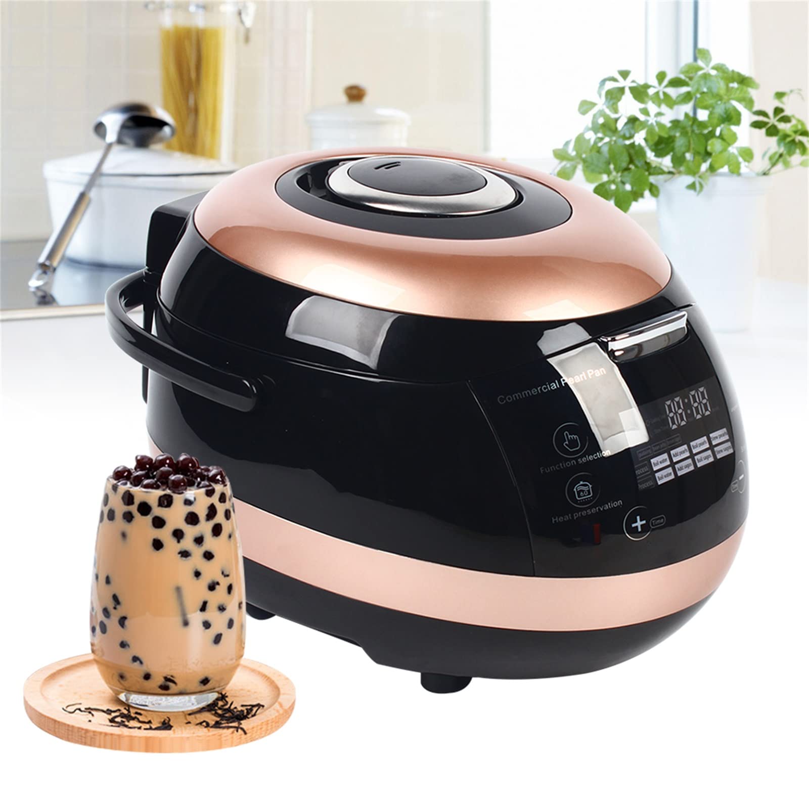 Fully Automatic Boba Cooker with Touchscreen - 5L Electric Bubble Tea Maker for Homemade Boba Pearls & Milk Tea - Perfect for Tea Shops, Cafes & Home Use (110V)