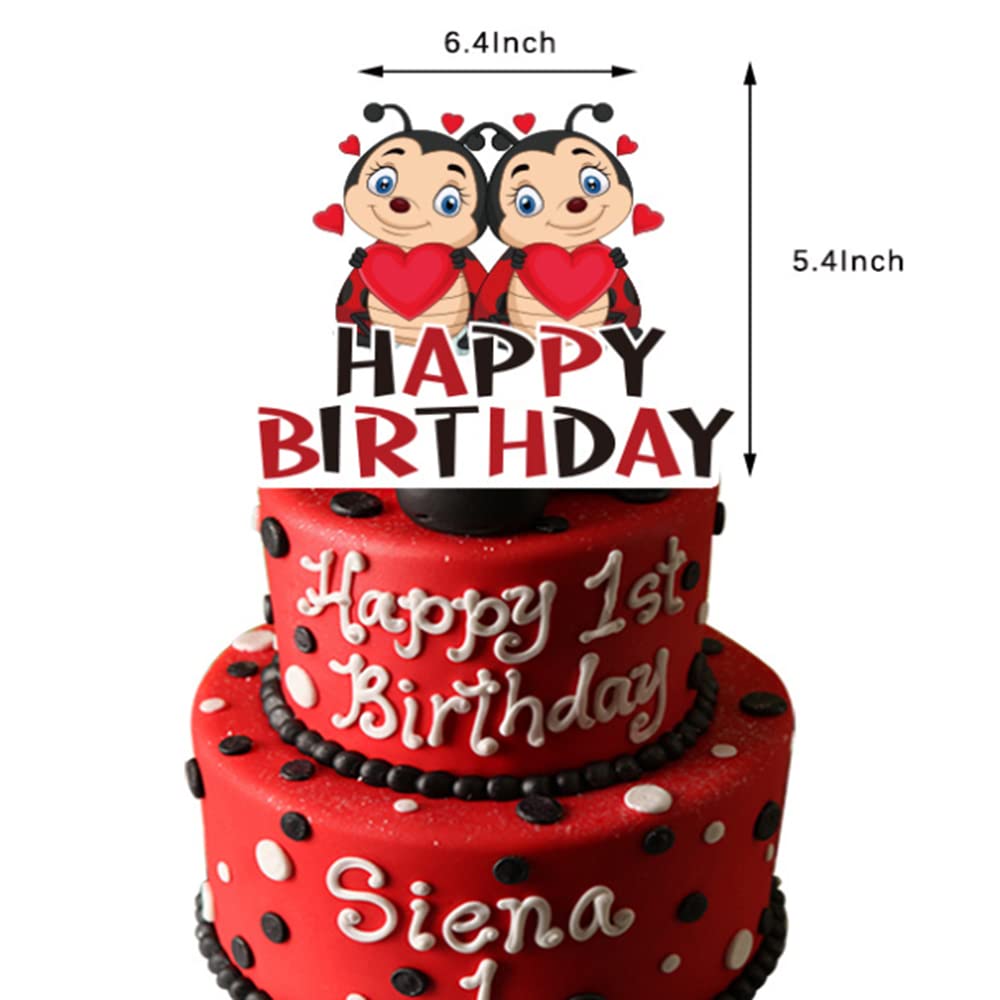 Ladybug Themed Birthday Party Supplies Kit for Girls - Includes Banner, Balloons, Tableware & Favor Pack for 8 Kids | Perfect for Garden Parties, Spring Celebrations & Children's Birthday Decorations