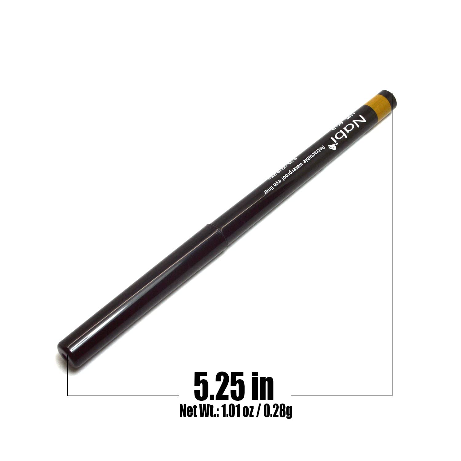 Nabi 1 Professional Retractable Waterproof Eyeliner Pencil - AP08 Gold | Auto Eye Liner with Free Zipper Bag | Perfect for Daily Makeup & Special Occasions