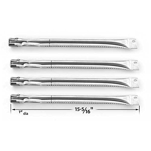 Stainless Steel BBQ Gas Grill Repair Kit for Grill King 810-9325-0 & Brinkmann 810-1420-0 - 4 Burners, 4 Heat Plates & Porcelain Steel Grates - Perfect for Outdoor Cooking, Backyard BBQs & Grill Maintenance