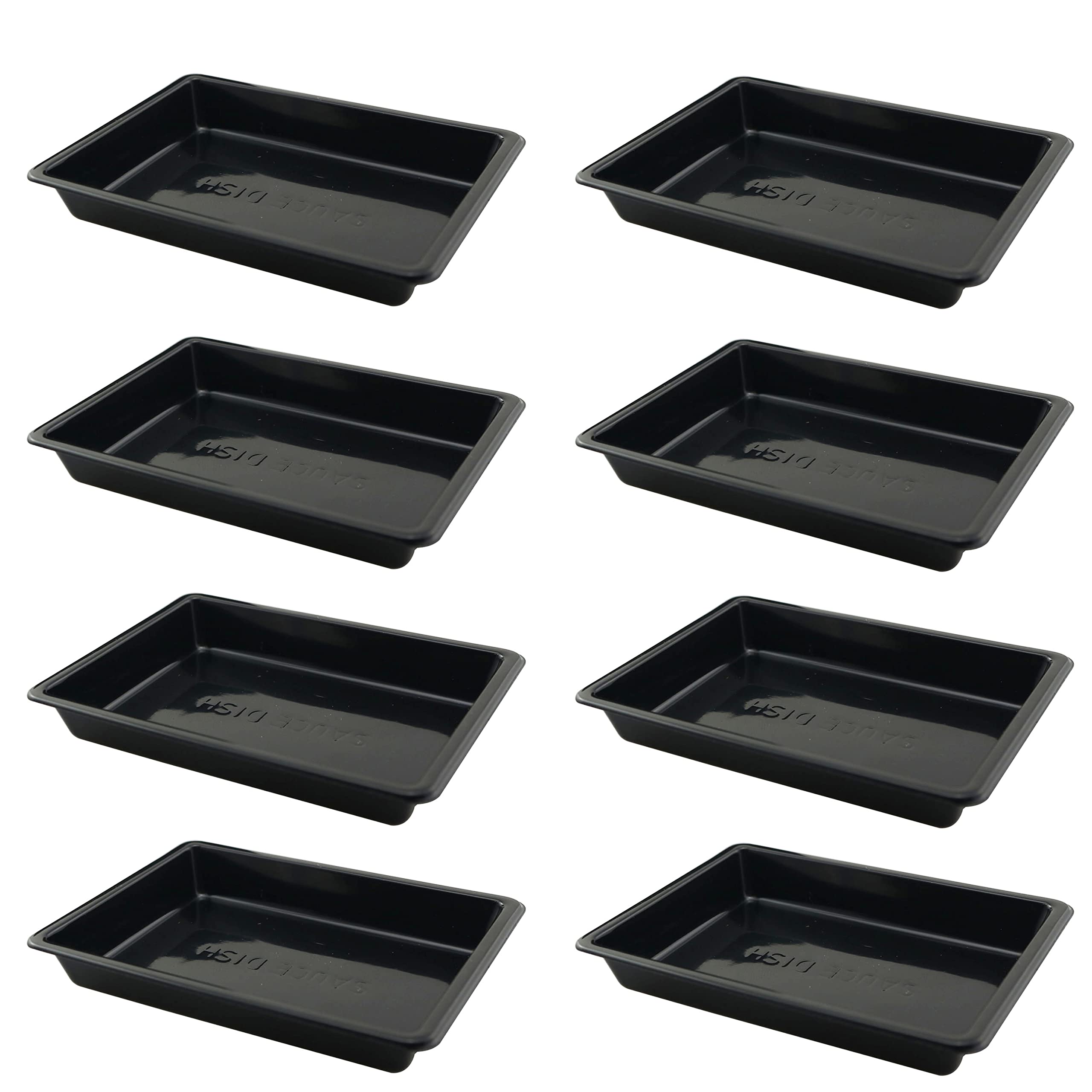 40-Piece Black Rectangular Plastic Disposable Sauce Dishes - Small Dipping Bowls for Soy Sauce, Condiments & Soup - Perfect for Home, Restaurants & Party Catering Supplies (Great for Sushi, Dumplings & BBQ Dipping)