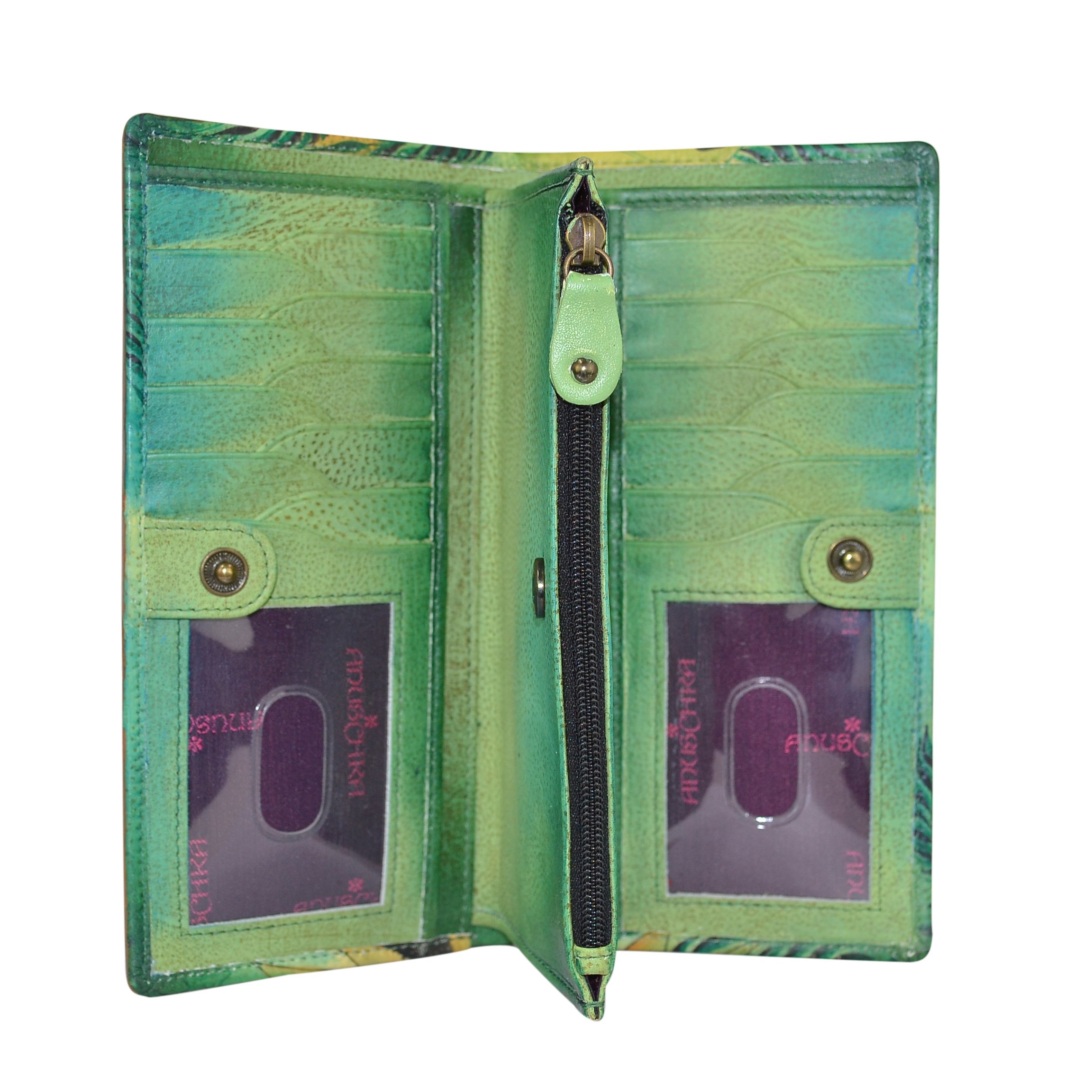 Anuschka Hand Painted Leather Women's Clutch Wallet | Elegant Crossbody Purse for Evening Parties, Weddings & Special Occasions