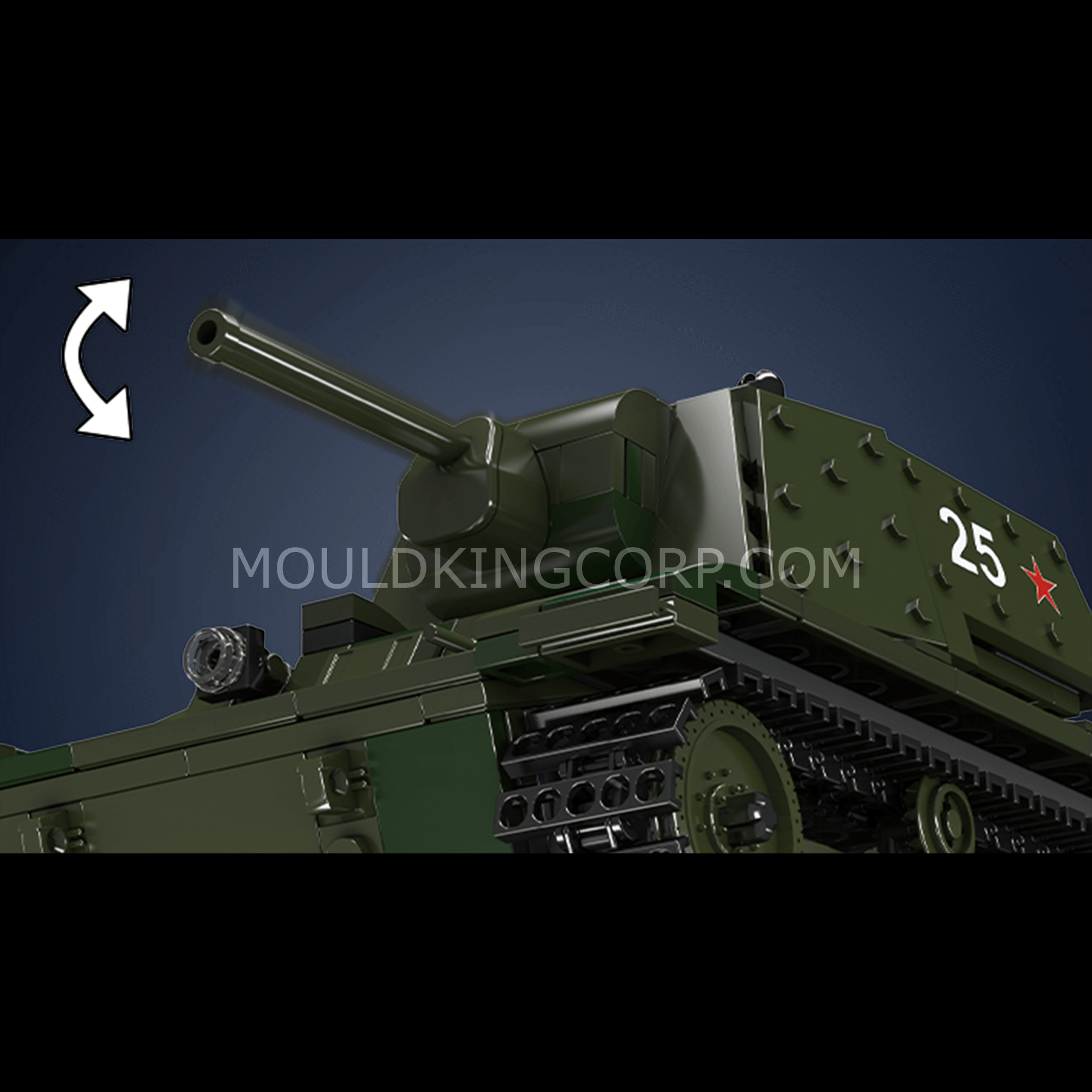 MOULD KING 20025 KV-1 Tank Remote Control Building Blocks Set - 924 PCS Military Model Kit for Adults & Teens | DIY RC Tank Toy for Collectors, Gift, Battle Simulation & Display