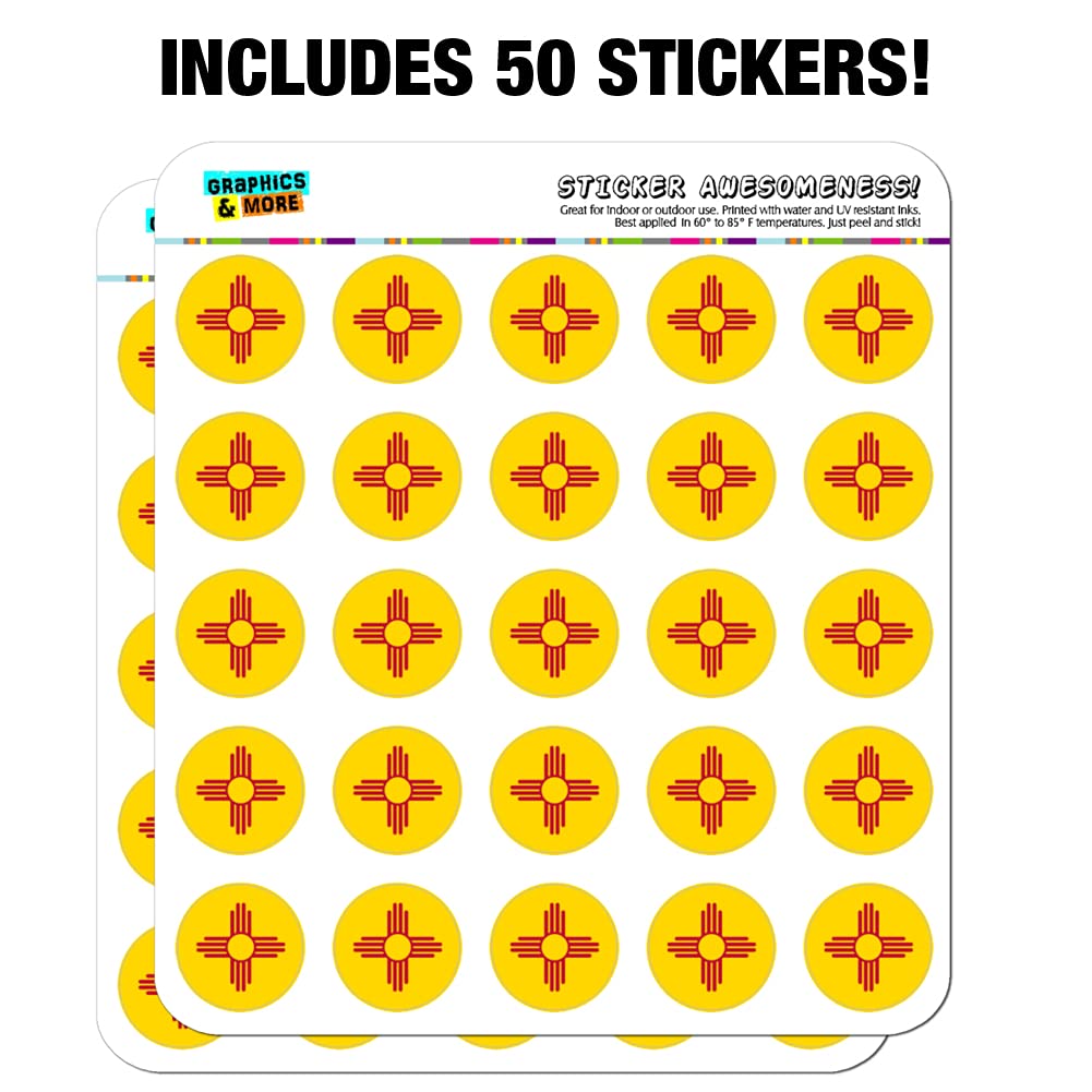 New Mexico State Flag 1 Inch Clear Stickers for Planners, Scrapbooking, DIY Crafts - Perfect for Bullet Journals, Scrapbooks, and Decorative Projects