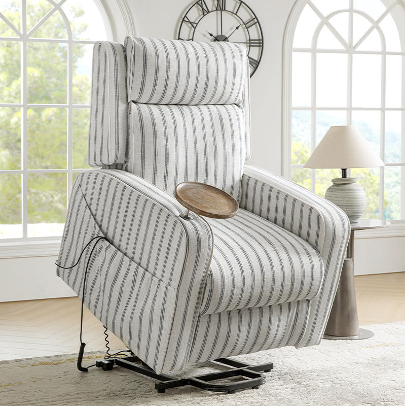 Vernon Farmhouse Charm Power Recliner - Comfortable Electric Lift Chair for Living Room, Bedroom & Home Theater (Brown Faux Leather)