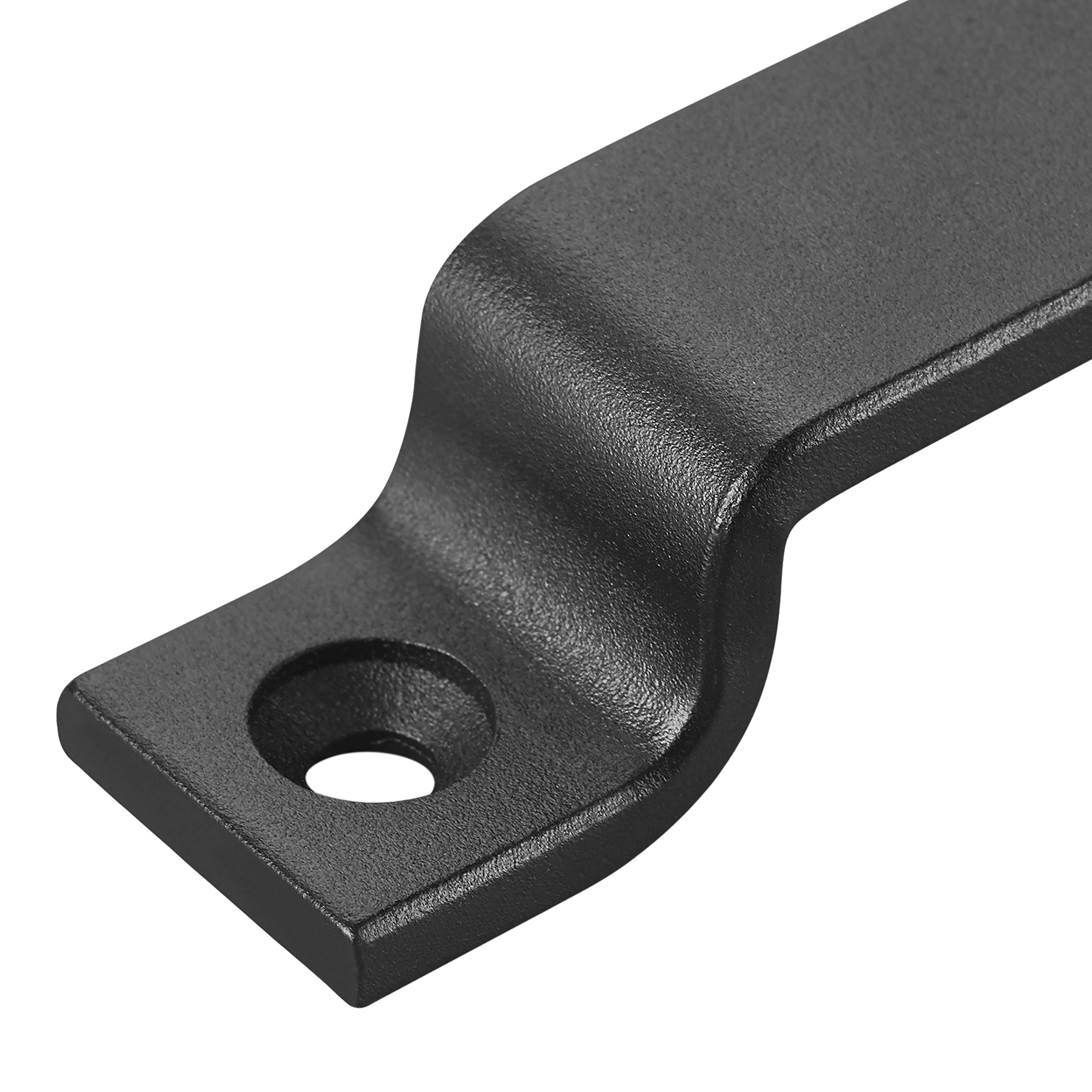 FaithLand 8 Inch Black Barn Door Handle - Heavy Duty Sliding Door Pull for Barn Doors, Gates, Cabinets, Closets, Drawers, Garage & Shed - Perfect for Rustic Farmhouse & Industrial Style Home Decor