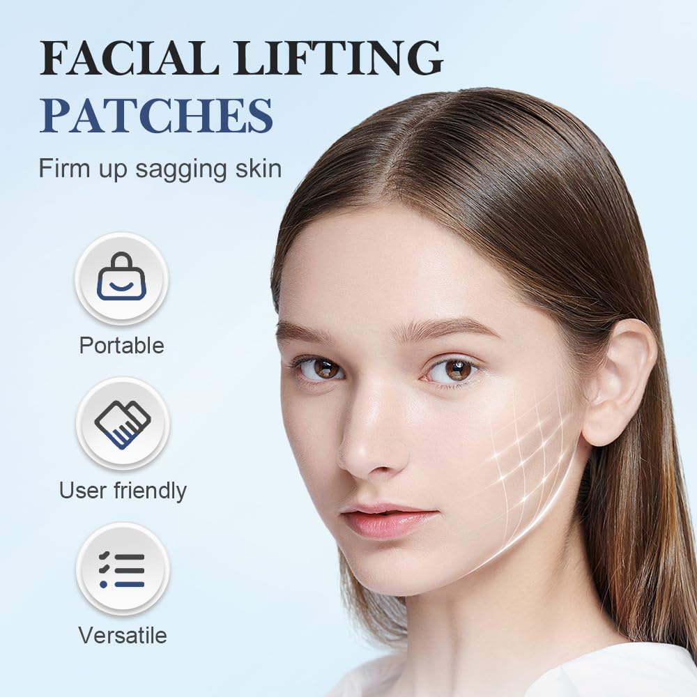 V-Face Lifting Invisible Adhesive Tape - 60Pcs Anti-Aging Face & Neck Tape for Sagging Skin & Double Chin - 2025 New Skin Tightening Solution - Perfect for Daily Use, Special Events & Photo Shoots