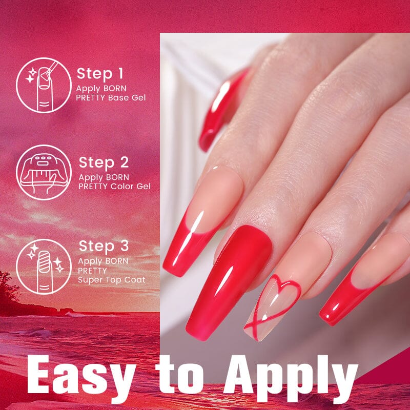 Silky White Series Red Gel Nail Polish 10ml - Long Lasting & High Gloss for Professional & DIY Manicures - Perfect for Parties, Weddings & Special Occasions
