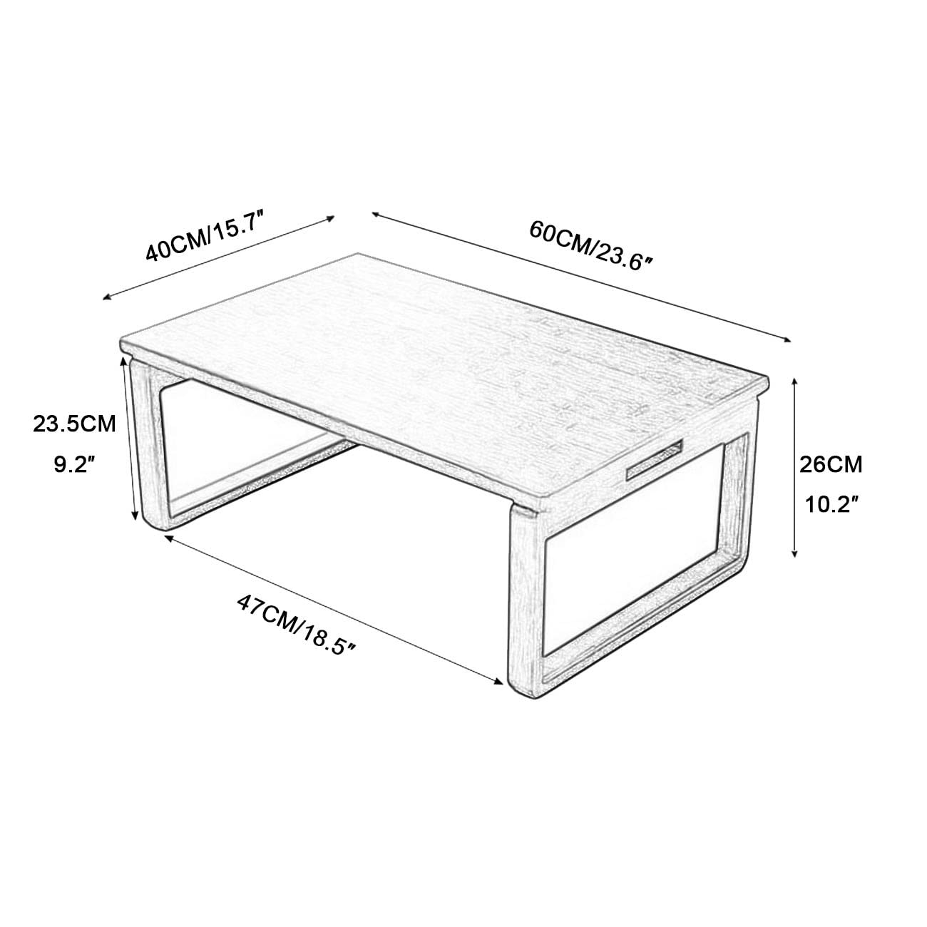 Japanese Style Folding Coffee Table - Multi-Functional Tatami Table for Living Room, Bedroom & Office (60x40x26cm, 60kg Capacity) - Perfect for Tea Time, Reading, Laptop Work & Small Space Decor (Brown)