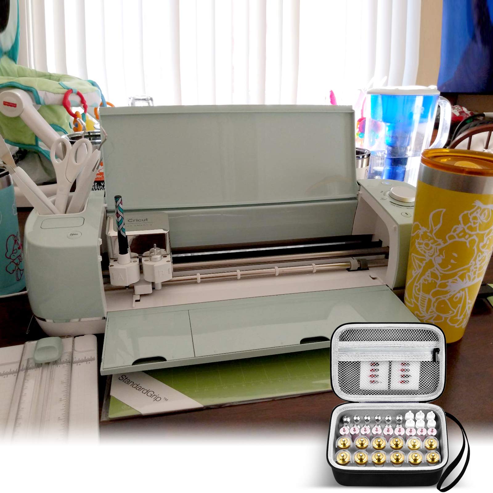 PAIYULE Cricut Maker Blades Organizer Case - Compatible with Cricut Maker 3, Explore Air 2, Mint - Holds QuickSwap, Engraving Tip & Bonded-Fabric Blades - Perfect for Crafting, Scrapbooking & DIY Projects (Bag Only)