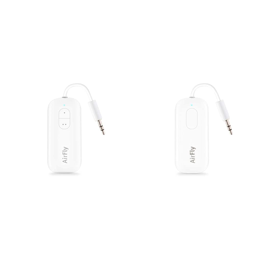 Twelve South AirFly Duo Wireless Transmitter & Receiver - Bluetooth Audio Adapter for AirPods & Wireless Headphones, Dual Audio Sharing to 3.5mm Jack - Perfect for Travel, Gym, and Home Entertainment