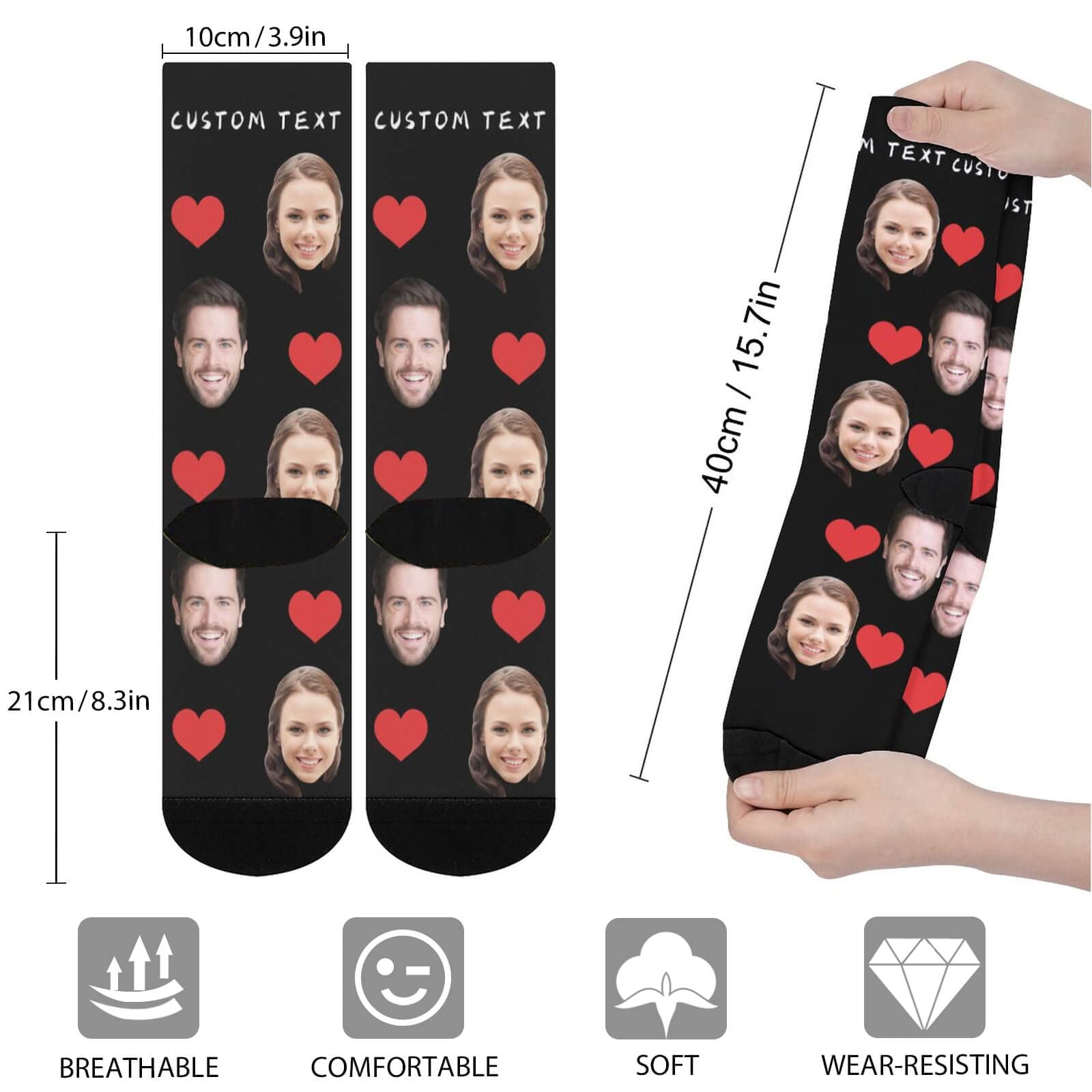 Custom Personalized Photo Socks for Women, Men, Girls & Boys - Unique Unisex Gift with Your Design - Perfect for Birthdays, Anniversaries & Special Occasions
