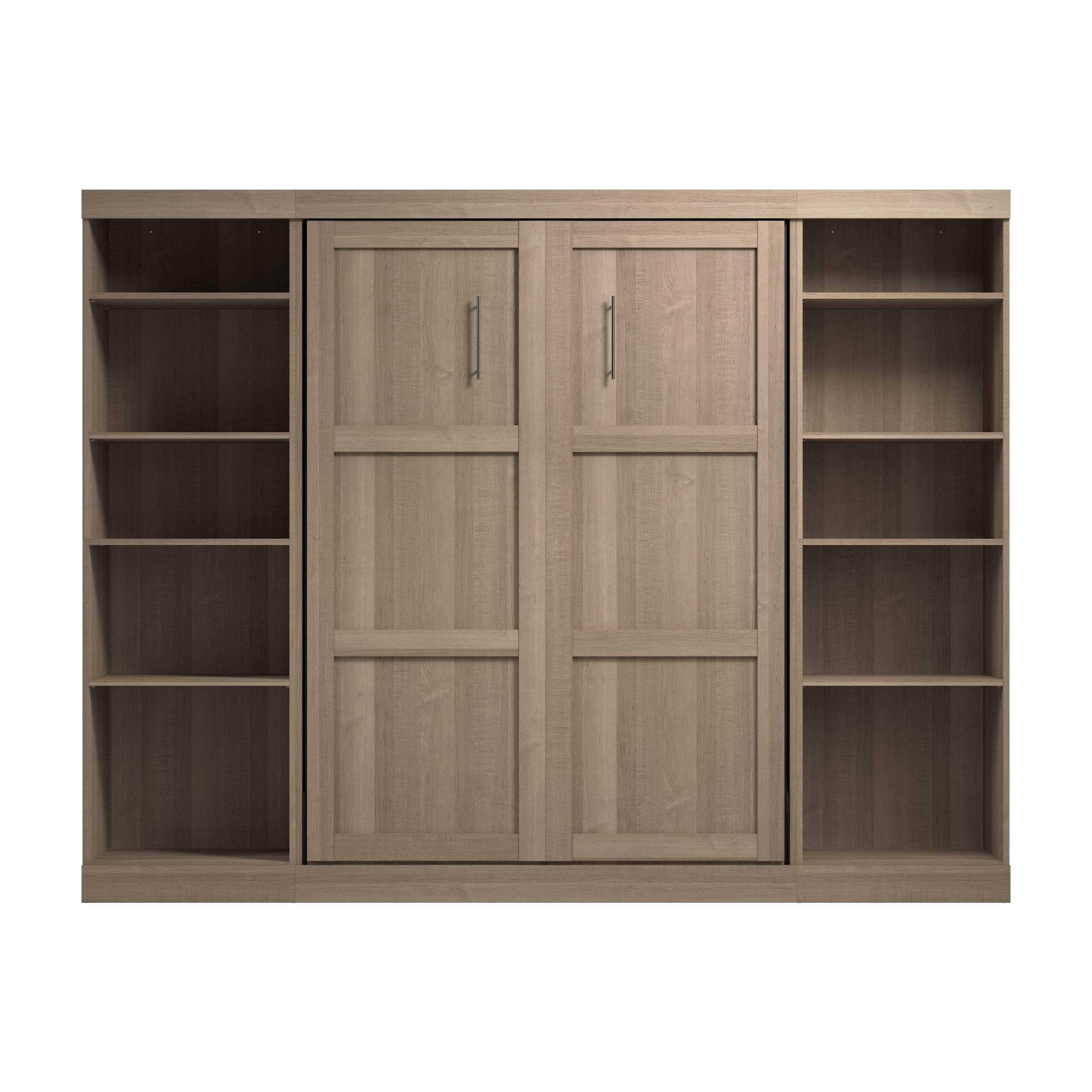 Space-Saving Full Murphy Bed with 2 Storage Units (109W) - 7 Color Options for Home, Office, or Guest Room Use