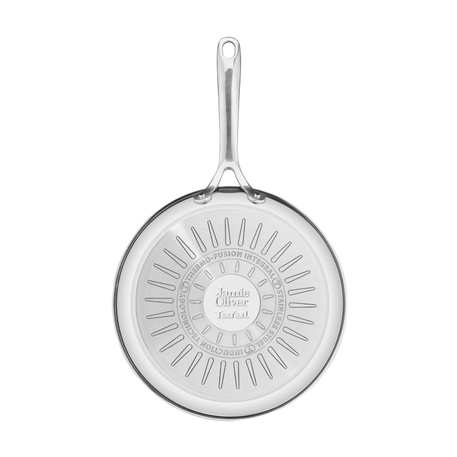 Jamie Oliver by Tefal 24cm Stainless Steel Induction Fry Pan - Uncoated, Professional Cookware for Healthy Cooking | Perfect for Sautéing, Frying & Stir-Frying in Modern Kitchens