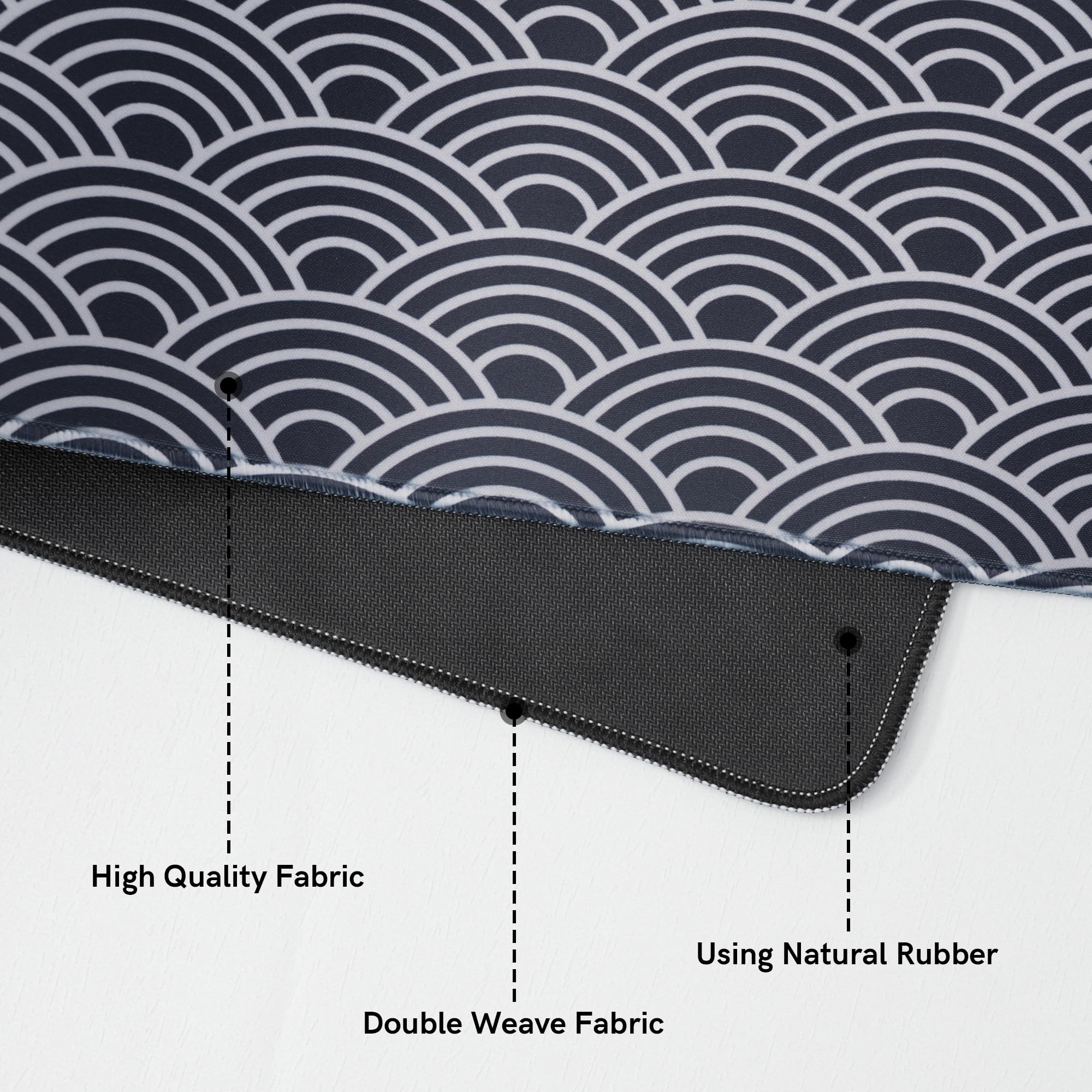Extra Large Gaming Mouse Pad - XXL Non-Slip Desk Mat for Keyboard & Mouse | Waterproof Office Computer Accessories for PC/Laptop | Black & White Geometric Pattern | Perfect for Gamers, Programmers & Office Workers