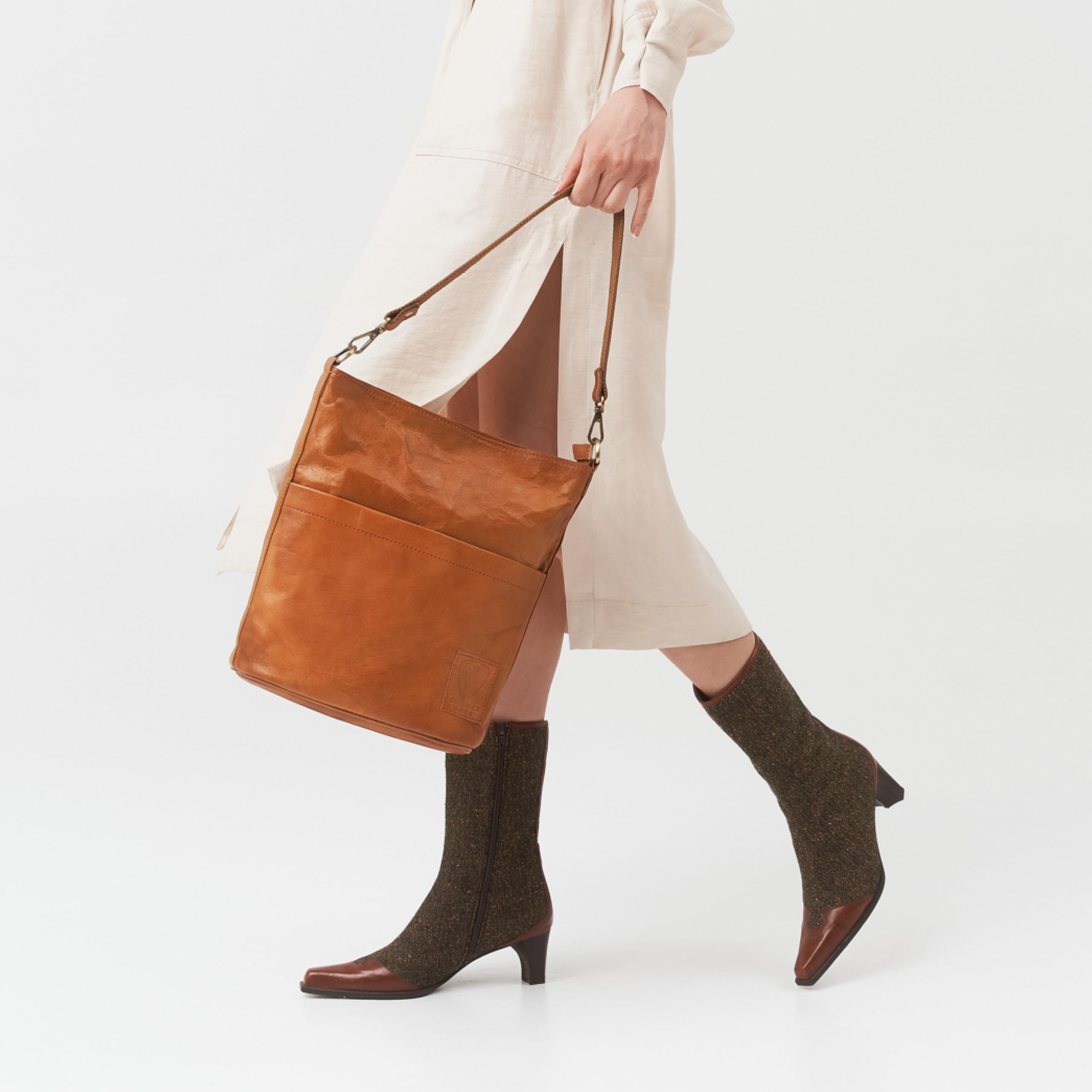BERLINER BAGS Vintage Genuine Leather Shoulder Bag Sofia - Women's Crossbody Purse & Handbag for Everyday Use, Work, Travel & Date Night