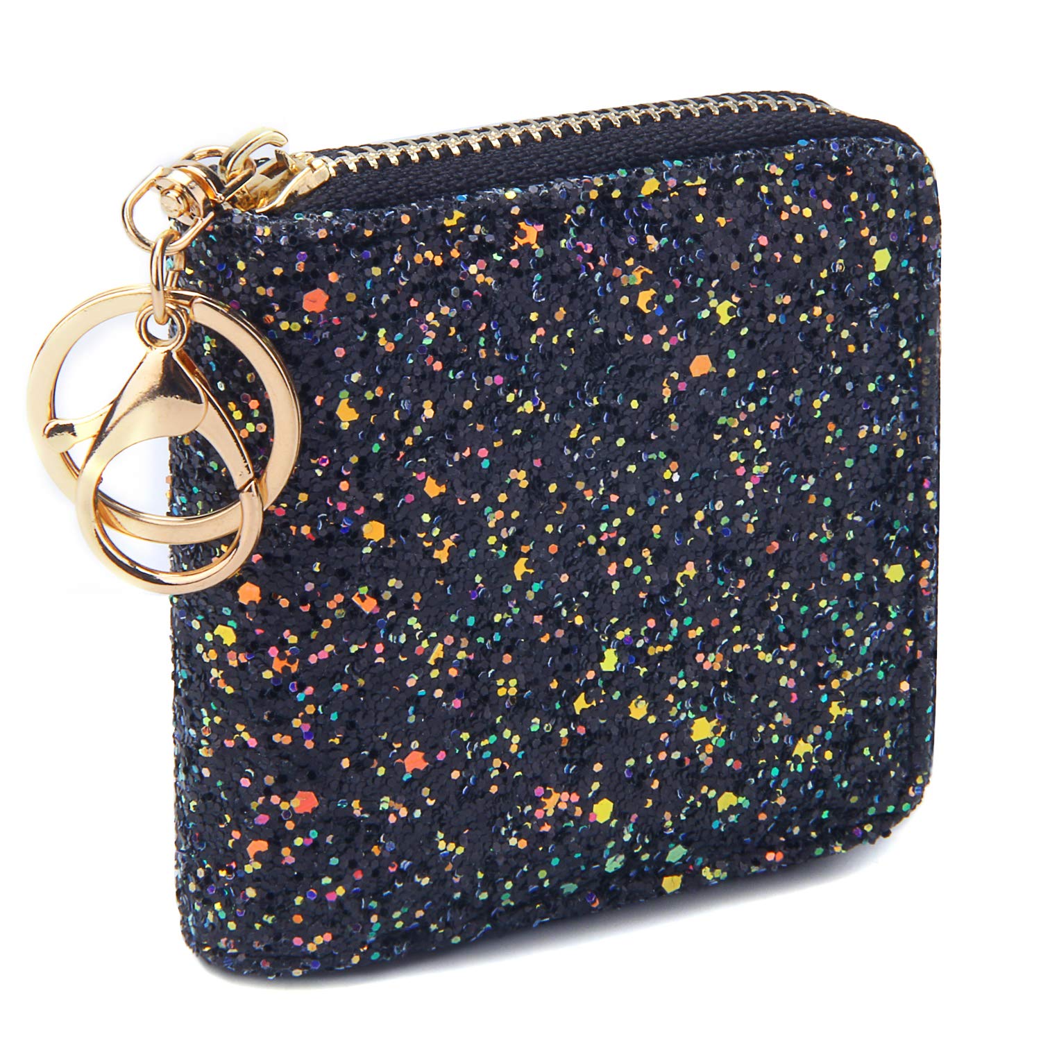 GEEAD Small Glitter Wallet for Women & Girls - Mini Coin Purse with Key Ring | Perfect for Parties, Travel & Everyday Use